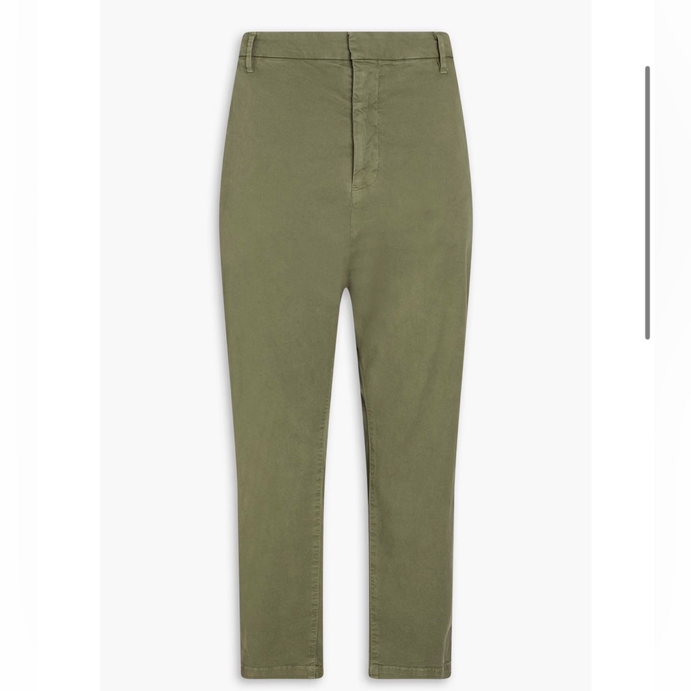 Nili Lotan Army Green Stretch Cotton Twill Pants Size 2